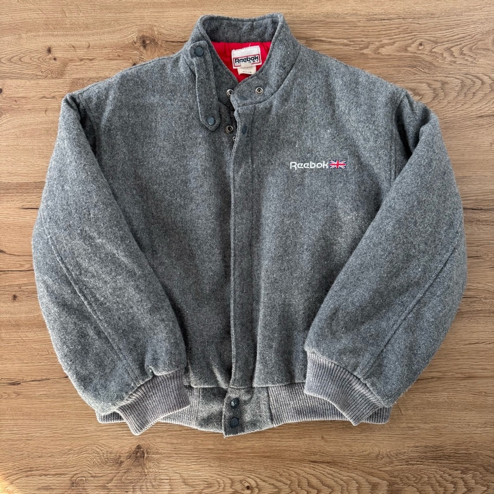 Vintage 1989 Reebok Wool Bomber Jacket